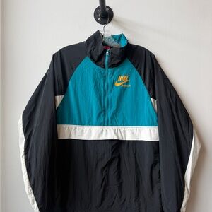 Nike Men's Black, Teal, and White Windbreaker